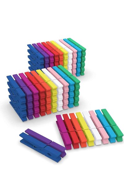 GENERAL 50 Pcs Colored Clothes Pins Wooden, Colored Clothespins for Crafts 2....