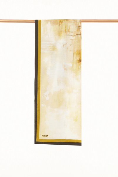 Kayra Painted Pattern Lyocell Shawl, Olive Green
