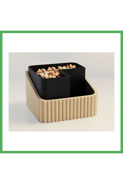 Nur store Çanta 3D-Printed Pistachio Bowl - Dual-Chamber Shell Separator Serv...