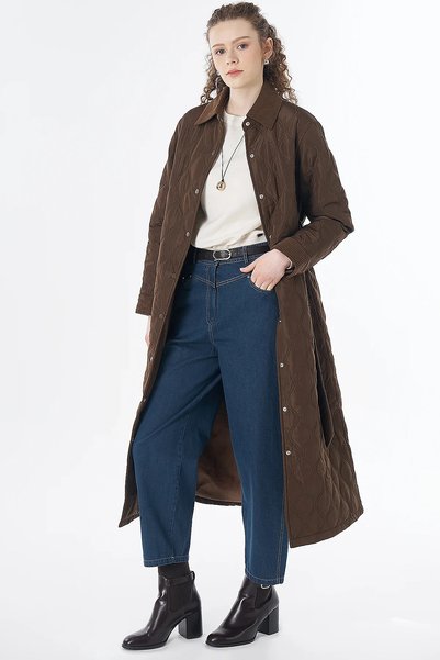 Kayra Anorak Jacket with Collar Detail, Brown