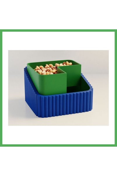 Nur store Çanta 3D-Printed Pistachio Bowl - Dual-Chambered Shell Separator Se...