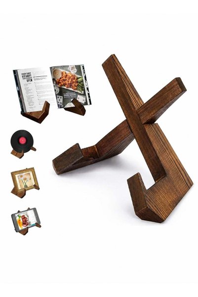 SAHHAHOME Wooden Cookbook Holder, Adjustable Cookbook Stand for Kitchen Count...
