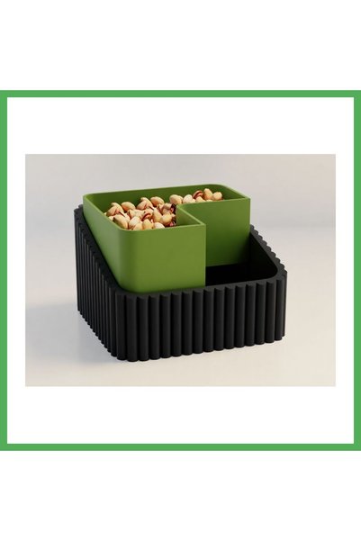 Nur store Çanta 3D-Printed Pistachio Bowl - Dual-Compartment Shell Separator ...