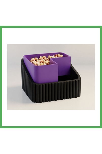 Nur store Çanta 3D-Printed Pistachio Bowl - Dual-Chambered Shell Separator Se...