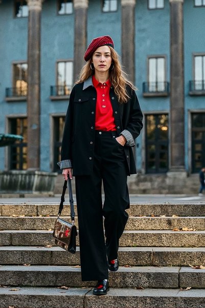 KYR Wide Leg Non Denim Trousers Black