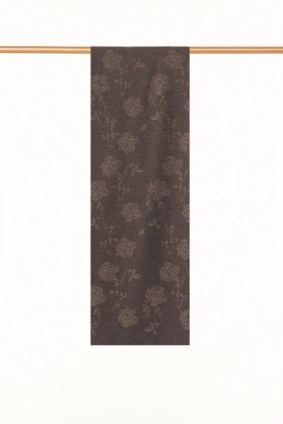 Kayra Floral Print Cotton Shawl, Charcoal Grey