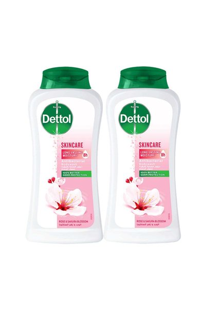 Dettol جل استحمام للعناية بالبشرة، برائحة الورد وزهر الكرز، 250 مل × 2، برائح...