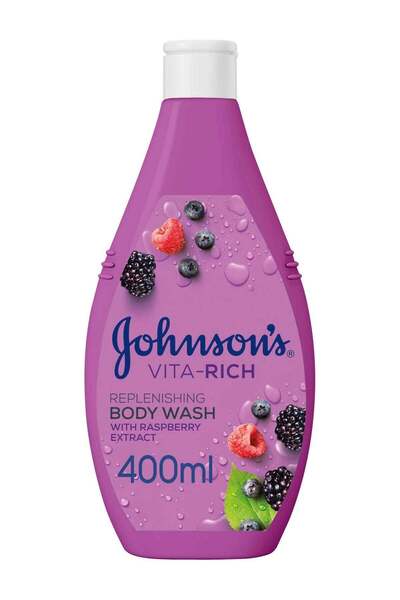 Johnson's Vita-Rich Replenishing Body Wash With Raspberry Extract 400ml