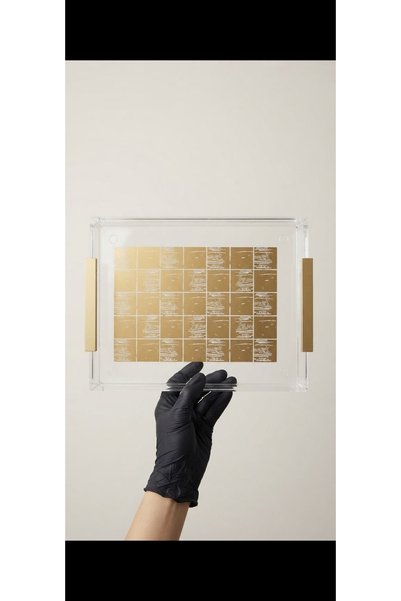 innossa pleksi dekorasyon Matgold Checkered Pattern with Flat Handle Presenta...