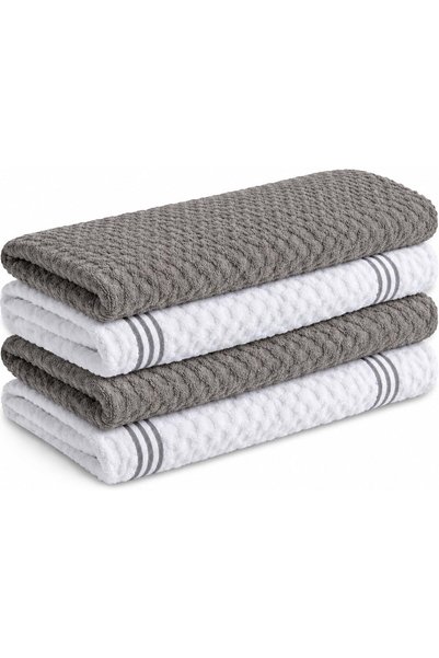D DONETELLA FEEL THE LUXURY DONETELLA 100% Cotton Kitchen Towels, Pack of 4, ...