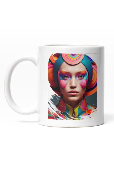 INOVATIX Cana alba personalizata,Portret Regina Carnavalului,Make Up Colorat,...
