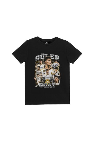 EZ Design Arda Güler Printed Custom-Designed Black Kids' T-Shirt