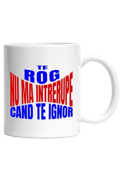 INOVATIX Cana alba personalizata,Design Abstract Iluzie Colorat Te Rog Nu Ma ...