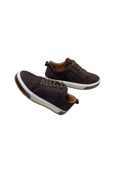SULA MEN'S LACE-UP LEATHER NUBUCK BROWN LEATHER-LINED CASUAL SHOE WITH STITCH...