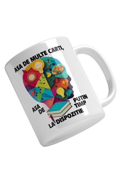 INOVATIX Cana alba personalizata, Asa De Multe Carti,Asa De Putin Timp,Contur...