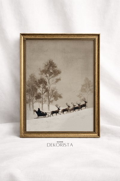 HOME DEKORİSTA Πίνακας με θέμα την Πρωτοχρονιά σε στυλ vintage χωρίς πλαίσιο,...