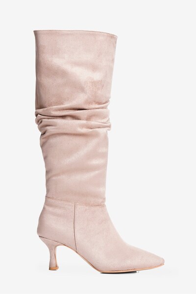 Mubiano Women's Suede Boots with Ruched Detail, Pointed Toe, Short, Stiletto ...