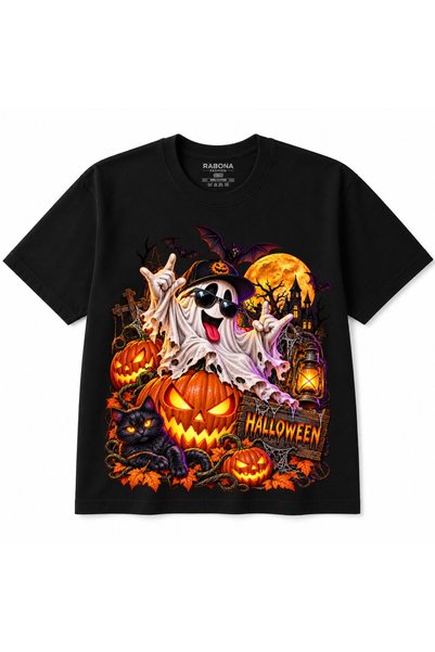 Rabona Fashion Halloween Ghost Party – Αστείο βαμβακερό t-shirt με σχέδιο ροκ...