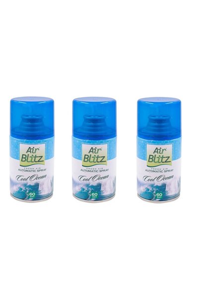 ABS Комплект пълнители за освежител за стая, AIR BLLITZ 3x205ml, COOL OCEAN