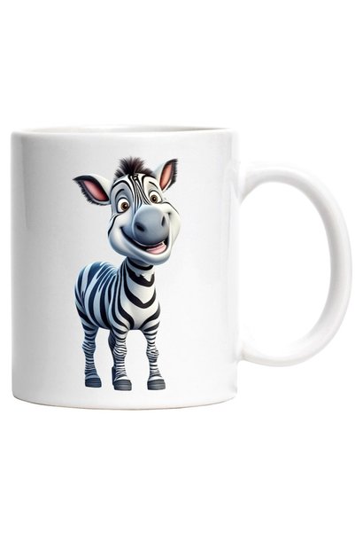 INOVATIX Personalized white mug, a cheerful, cheerful zebra, wild animal, jun...