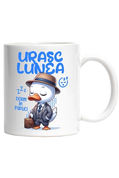 INOVATIX Cana alba personalizata,Rata Alba Eleganta Cu Costum Si Servieta Ura...