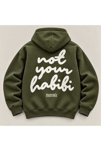 MONTREE Unisex 3 Thread Threaded 100% Cotton Oversize Hooded Printed Sweatshirt
