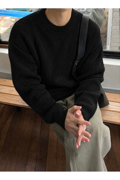 FAVORİST Men's Basic Crew-Neck Sweater ZS-06