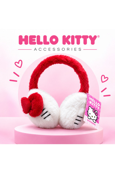 UKB Hello Kitty ružičasti i beli plišani grejači za uši, zimski grejači za uši.