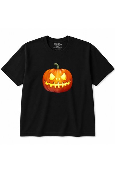 Rabona Fashion Halloween Glowing Jack O Lantern – Βαμβακερό t-shirt με τρομακ...