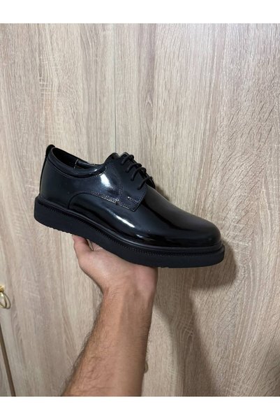 Greyybull Shoes Black patent leather casual men's shoes