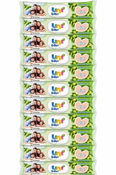 Uni Baby 12 Paket Aile Zeytinyağlı Islak Mendil 90lı