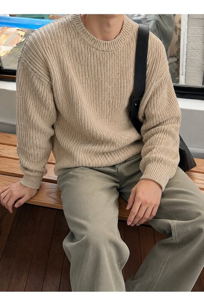 FAVORİST Men's Basic Crew-Neck Sweater ZS-06