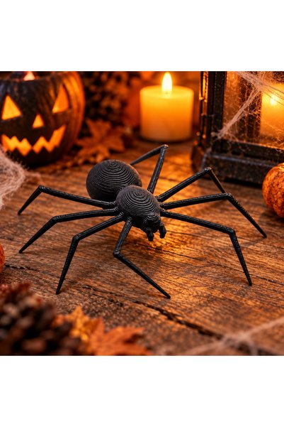 gucabu Halloween Cadılar Bayramı Mini Örümcek Süsü – Siyah Gerçekçi Dekoratif...