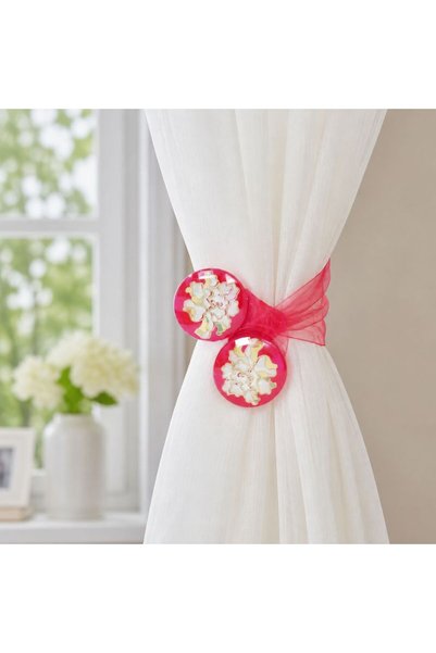 Re Magnet prindere perdea cu model floral decorativ, livrare culoare aleatorie