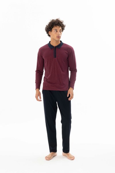 PJS Kly Polo-Collar Pajama Set DM26112