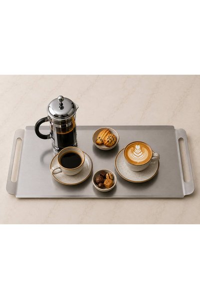 EveFix Multipurpose 304 Stainless Steel Coffee Serving Tray - Elegant Serving...