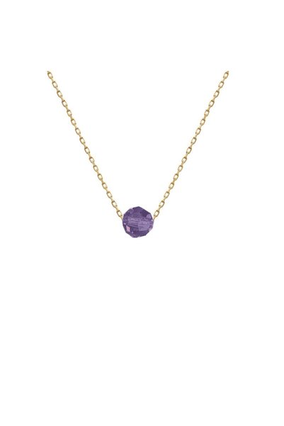 Jewelivery 18Kt Gold Birthstone Necklace with Swarovski Stone N1YK77_february