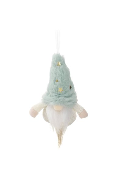 DD SHOP Ornament Brad de Craciun Gnome cu Caciula din Blana Verde Menta 15cm