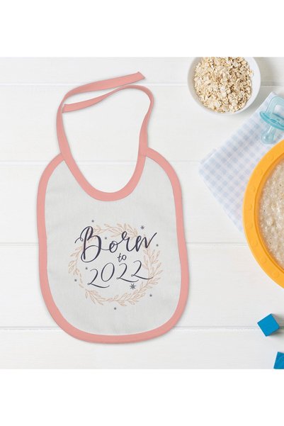 Bk Gift BK Kids "Born To" Pink Baby Bib with Design