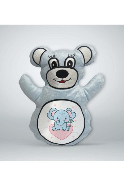 Bk Gift وسادة على شكل دب أزرق بتصميم فيل لطيف - 3