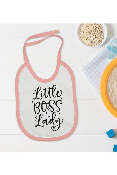 Bk Gift BK Kids Little Bos Lady-Designed Pink Baby Bib