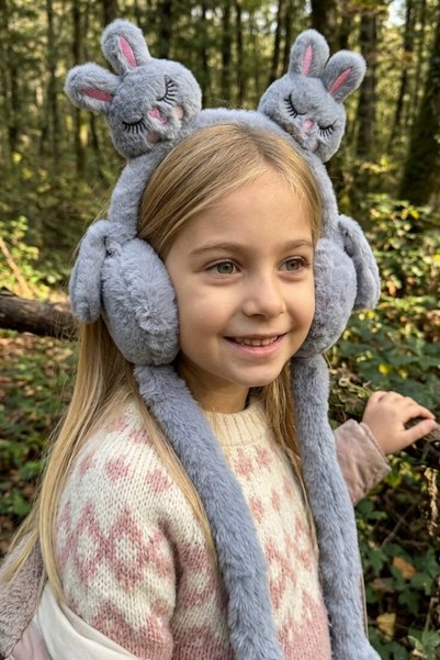 LAGRANZE Girls' Headphones with Dual Pom-Poms and a Dynamic Kinetic System
