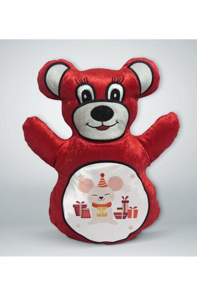 Bk Gift وسادة على شكل دب أحمر بتصميم لطيف على شكل فأر - 1