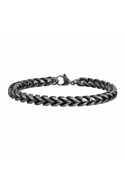 Jewelivery Black Stainless Steel Bracelet SS102 | Electroplated Finish SS102_...