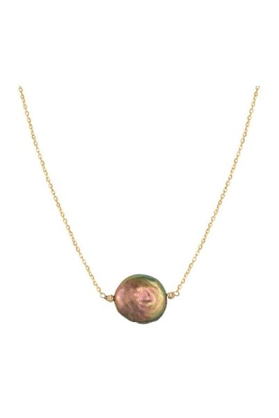 Jewelivery , Necklace, Natural Coin Pearls, Adjustable 37–40cm, Elegant Design