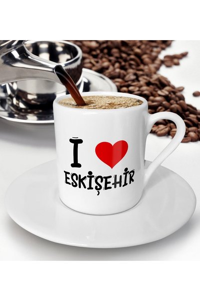 Bk Gift "I Love Eskişehir" Turkish Coffee Cup - Model 1