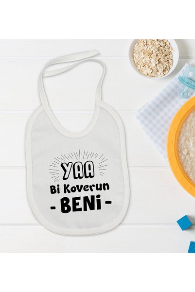 Bk Gift BK Kids "Cover Me" Printed White Baby Bib - 1
