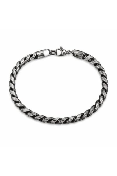 Jewelivery Black Stainless Steel Electroplated Bracelet SS103 | Shiny Glossy ...