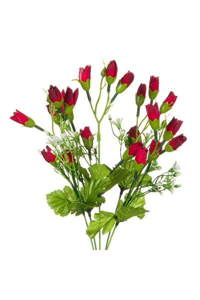 DD SHOP Buchet Flori cu Garoafe Rosii & Floricele Albe 35cm