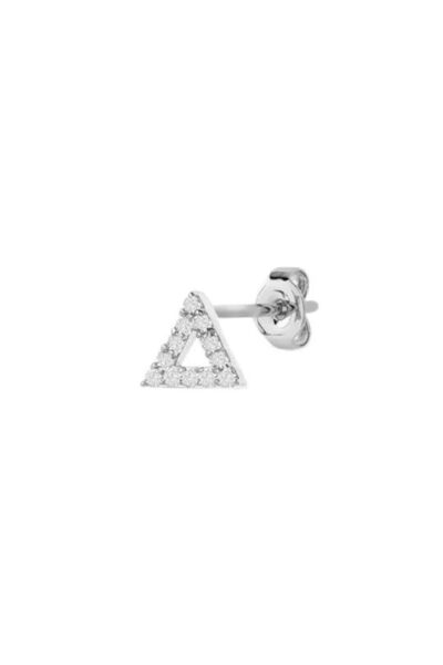 Jewelivery Diamond Triangle Earring in 18Kt White Gold